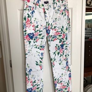 Splatter pattern skinny jeans